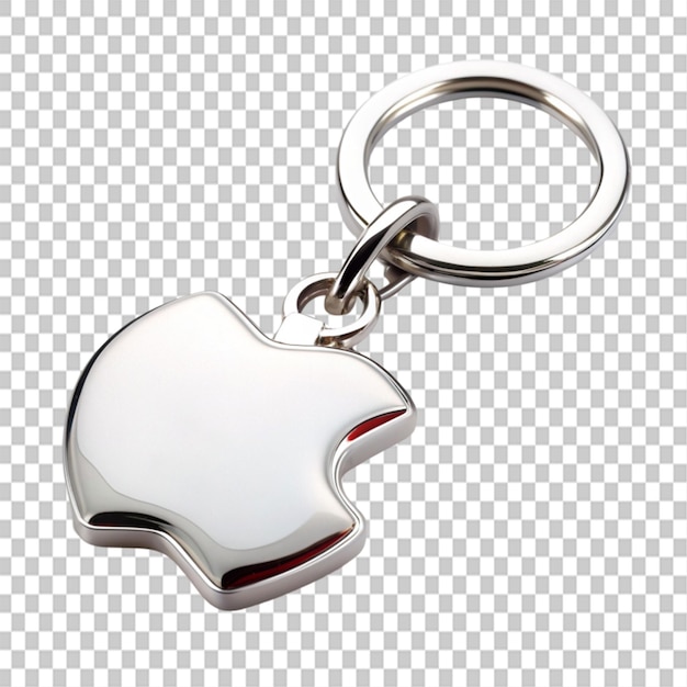 PSD apple logo keyring on transparent background