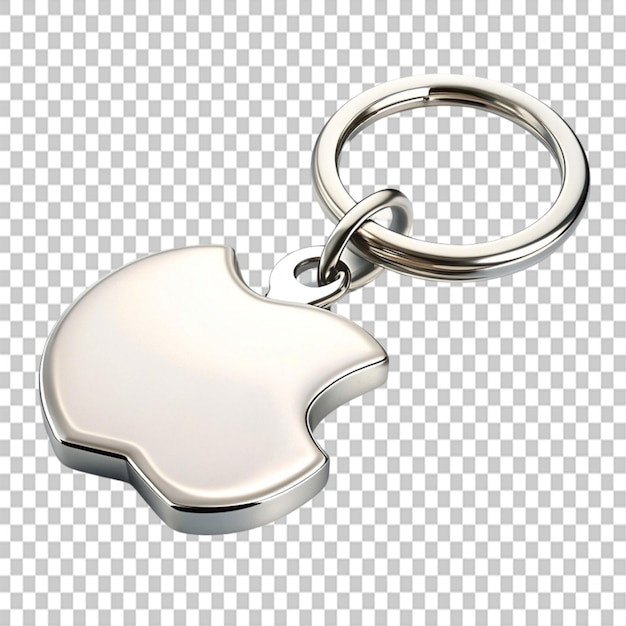 PSD apple logo keyring on transparent background