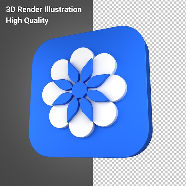 PSD apple photos app icon 3d render