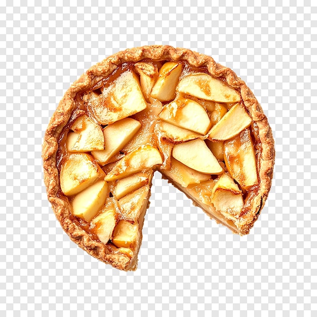 PSD apple pie piece isolated on a transparent background