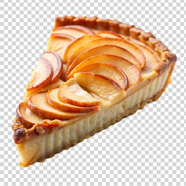 PSD apple pie slice isolated on transparent background