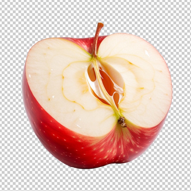 Apple slice isolated on transparent background