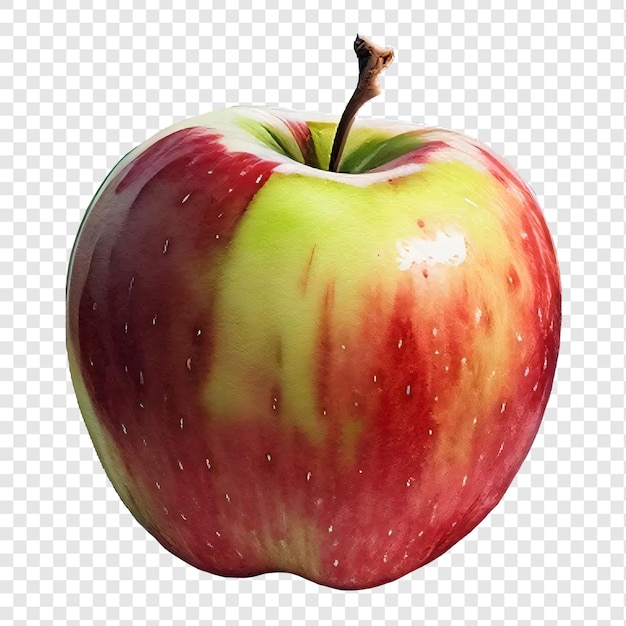 an apple with a red and green color on it