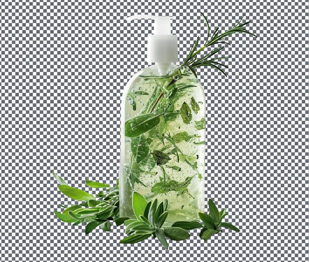 PSD applicable rosemary and mint body wash isolated on transparent background