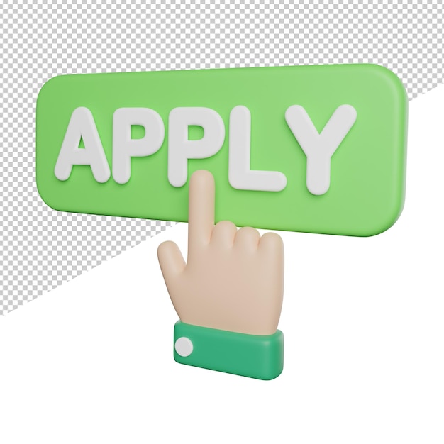 Apply Confirmation Decision side view 3d rendering icon illustration on transparent background