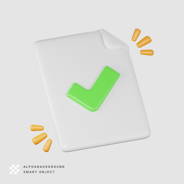 Approve File 3d Icon Illustration Render