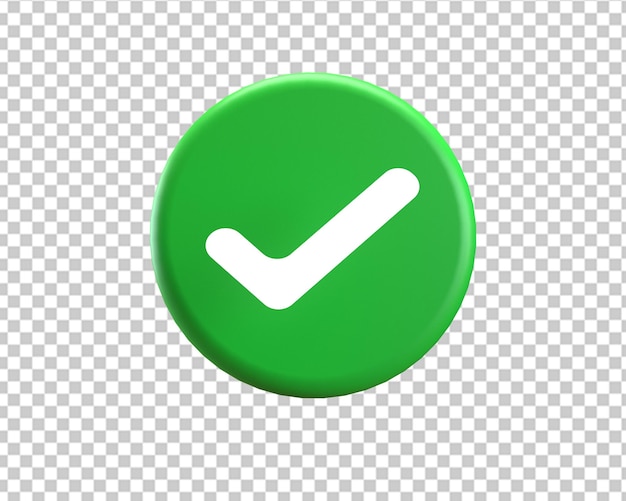 Approve right sign green button 3d