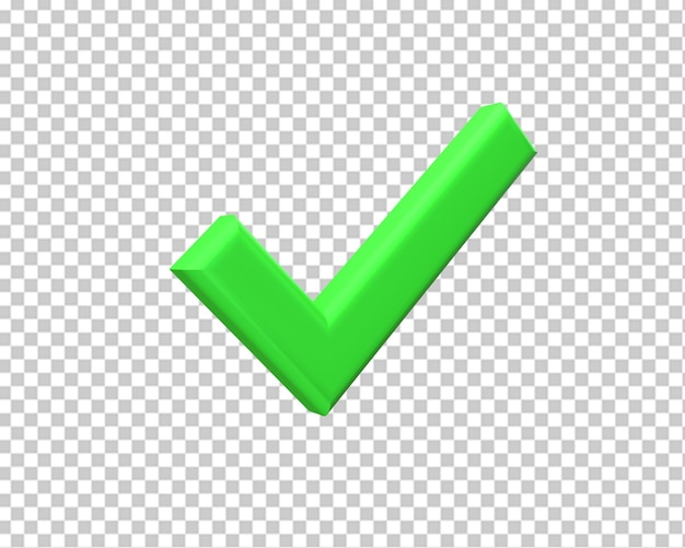 Approve sign green icon 3d