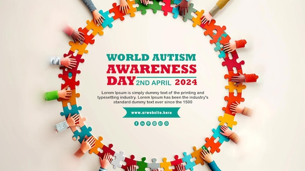 PSD april 2 world autism awareness day banner template and media social post