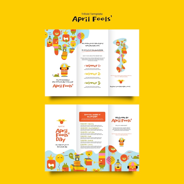 PSD april fools' celebration trifold brochure