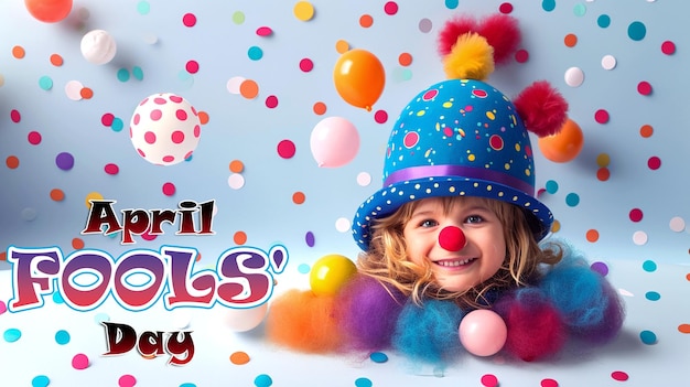 april fools day banner poster celebrated on april 1st isolated on a white background