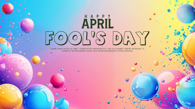 April Fools Day social media banner or post background template