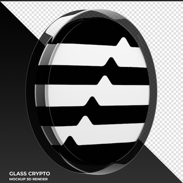 Aptos APT Glass Crypto Coin 3D Illustration