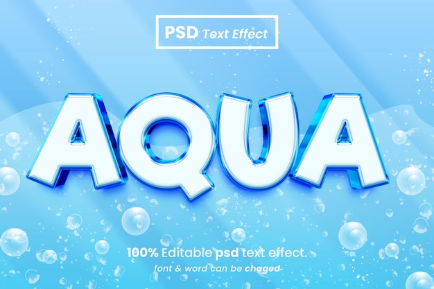 Aqua 3D Editable Text Effect