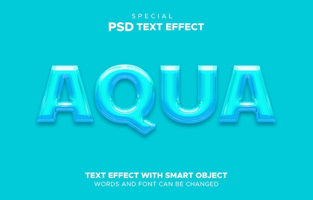 Aqua editable text Effect Smart Object