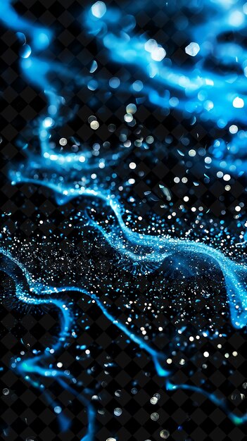 Aquamarine Dust Ocean With Light Blue Glowing Dust Ocean Wav Magic Neon Color on Dark Background