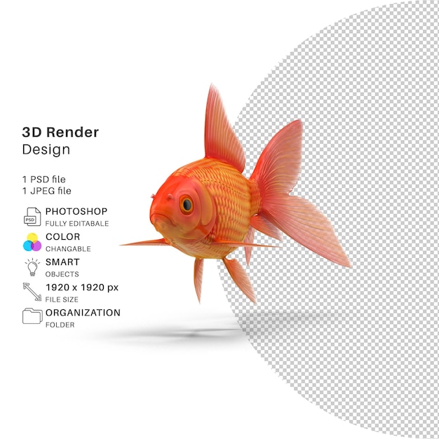 Aquarium Tank Gold Fish 3D Rendered Model