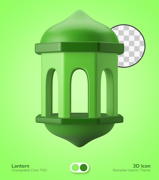 arabian lantern decoration 3d icon illustration ramadan eid al fitr islamic theme