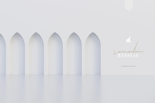 PSD arabic mosque arches on a minimal islamic background template