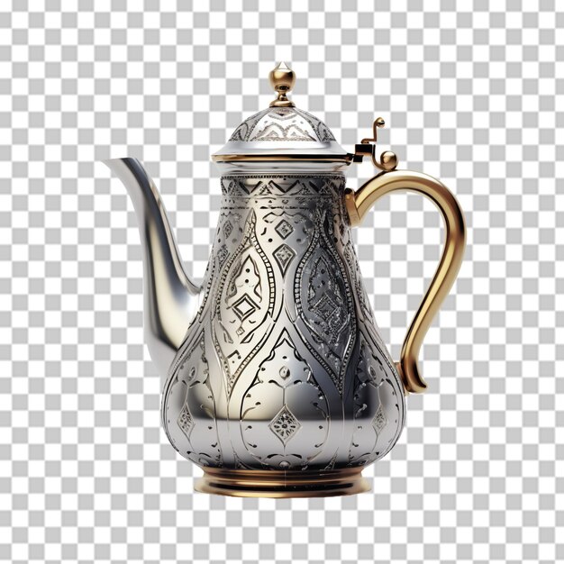 Arabic teapot isolated on transparent background