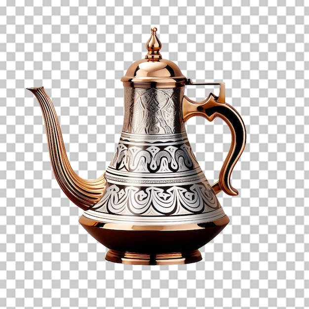 Arabic teapot isolated on transparent background