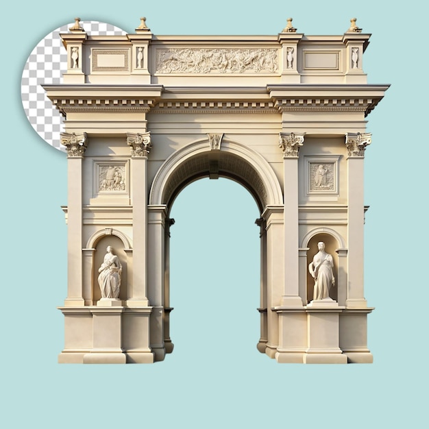 Arch of Constantine in Rome Italy on transparent background