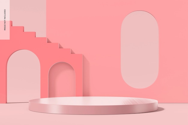 Arched Glossy Pink Stage Mockup