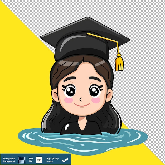 Architect Graduation Cartoon Transparent Background PNG PSD