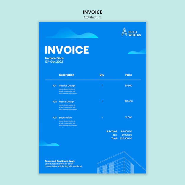 Architect studio invoice template