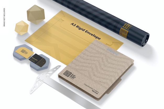 Architecture Studio Stationery Mockup Side View