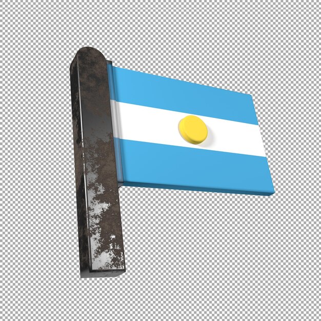 PSD argentina 3d render flag icon isolated