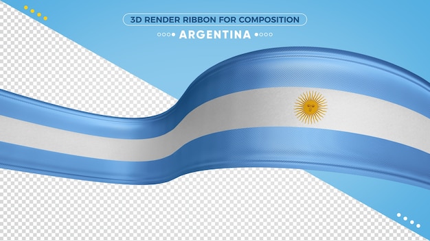 PSD argentina 3d ribbon with flag colors