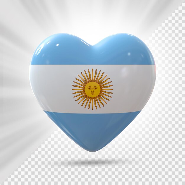 PSD argentina heart flag 3d