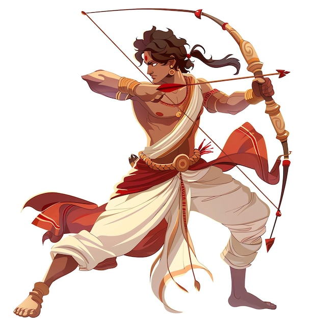 PSD arjuna indian illustration