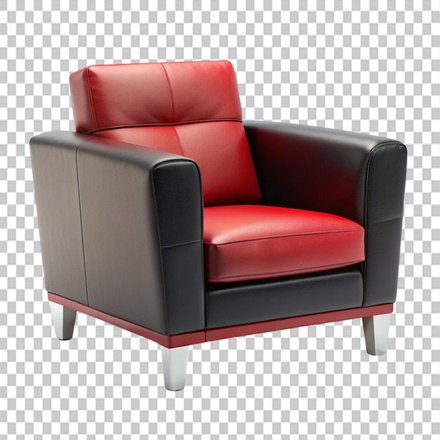 armchair black and red royal on transparent background