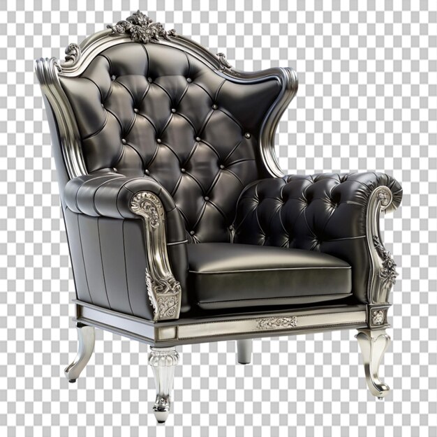 PSD armchair black royal on transparent background