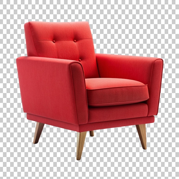 armchair red modern on transparent background