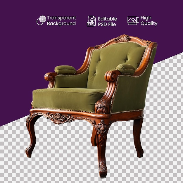 PSD an armchair in a transparent background