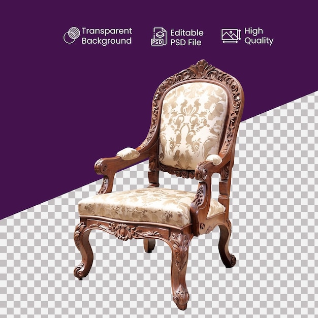 an armchair in a transparent background