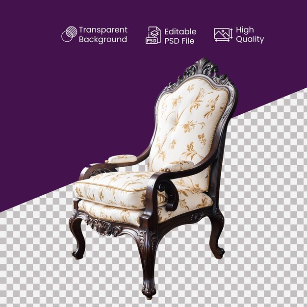 an armchair in a transparent background