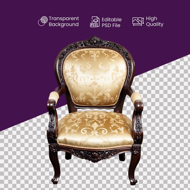 an armchair in a transparent background