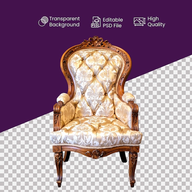 an armchair in a transparent background