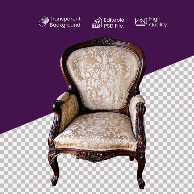 PSD an armchair in a transparent background