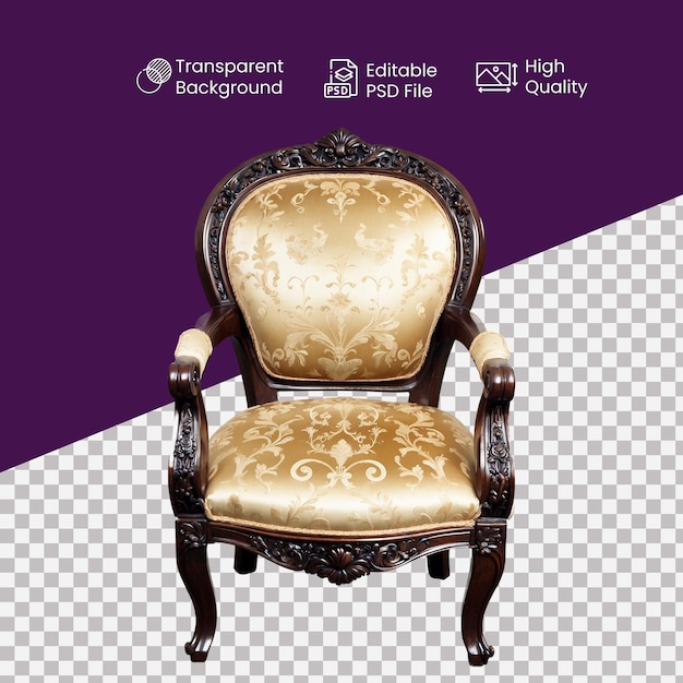 an armchair in a transparent background