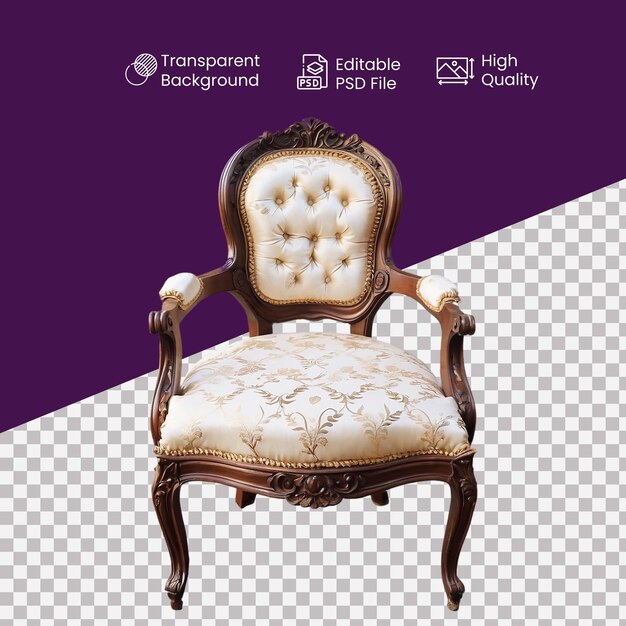 an armchair in a transparent background