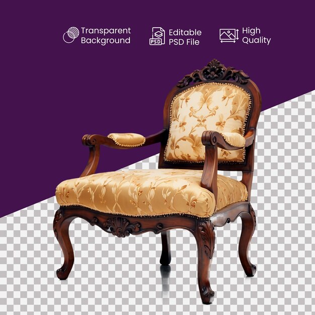 PSD an armchair in a transparent background