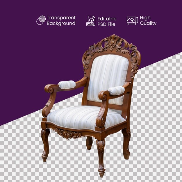 PSD an armchair in a transparent background