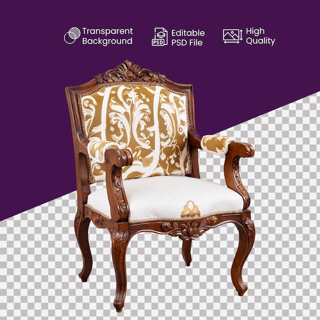 PSD an armchair in a transparent background