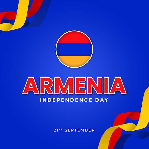 armenia independence day banner template blue background psd file editable with armenia flag