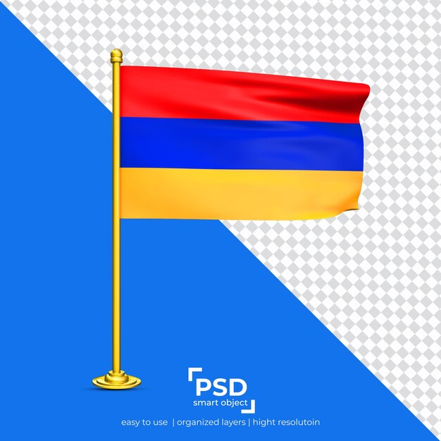 Armenia waving flag set isolated on transparent background